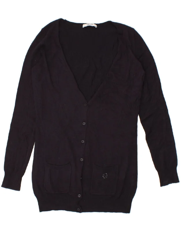 Don't Wait LIU JO Womens Cardigan Sweater UK 10 Small Navy Blue Viscose