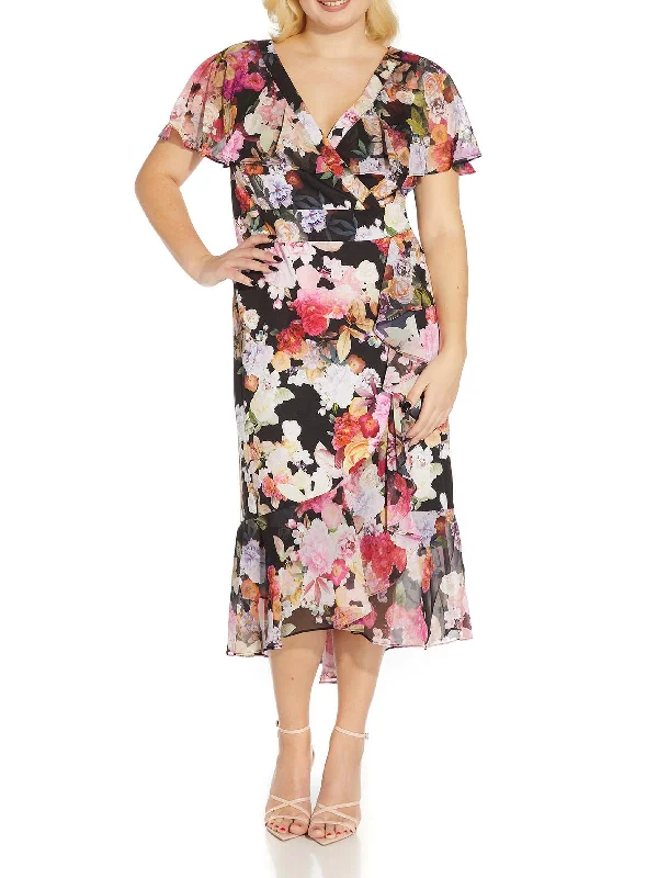 Exclusive Savings Womens Ruffled Maxi Cocktail and Party Dress