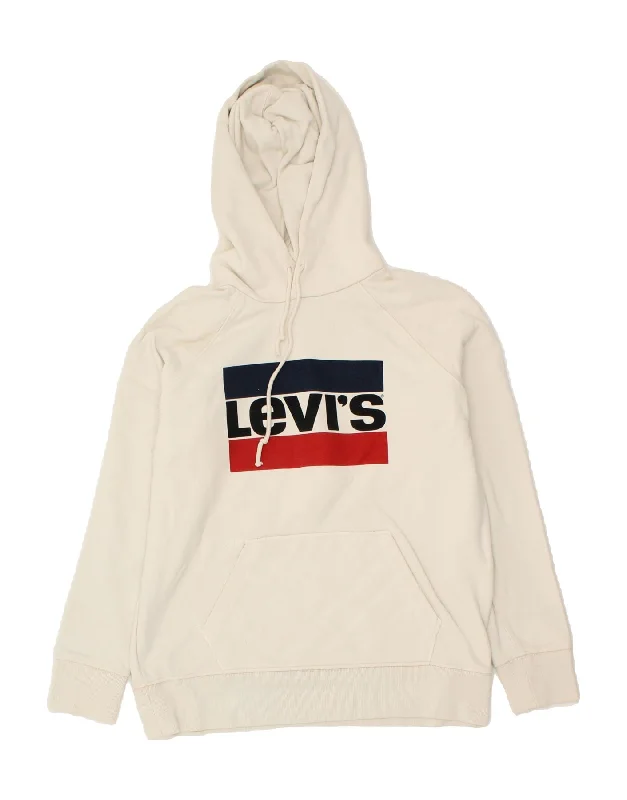 Savings Event LEVI'S Womens Oversized Graphic Hoodie Jumper UK 10 Small White Cotton Savings Event LEVI'S Womens Oversized Graphic Hoodie Jumper UK 10 Small White Cotton