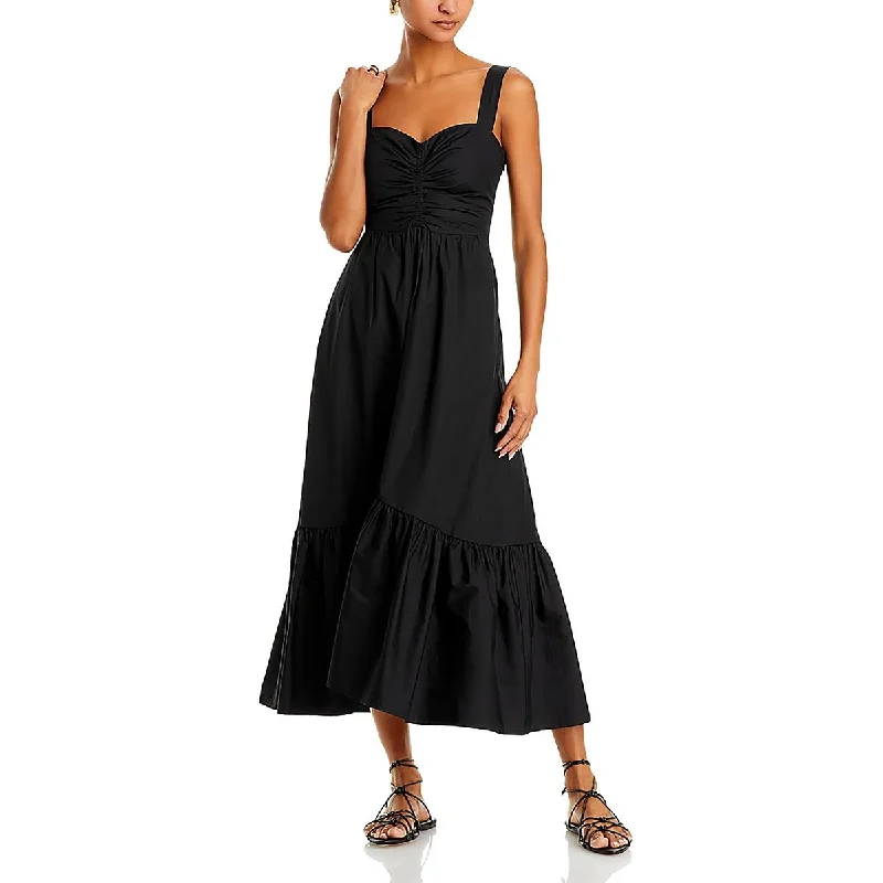 Overstock Womens Tea Length Ruched Midi Dress