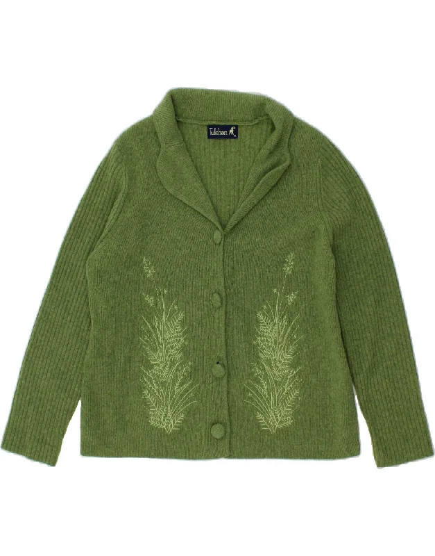 Now or Never TULCHAN Womens Cardigan Sweater UK 18 XL Green Wool