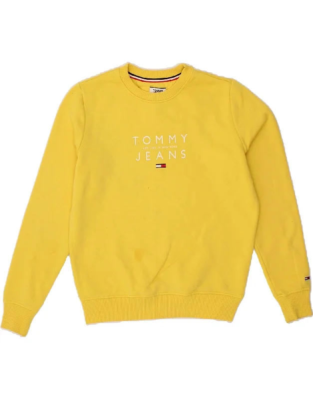 Fantastic Deals TOMMY HILFIGER Womens Oversized Sweatshirt Jumper UK 10 Small Yellow Fantastic Deals TOMMY HILFIGER Womens Oversized Sweatshirt Jumper UK 10 Small Yellow