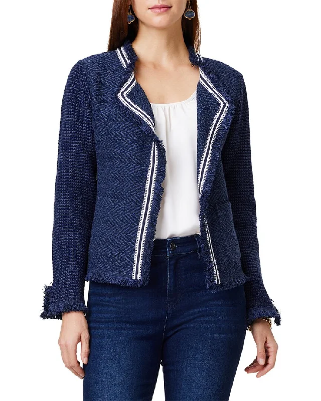 Deep Discounts NIC+ZOE Petite Ribbon Trim Fringe Mix Knit Jacket