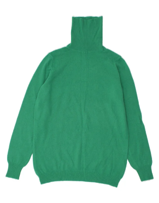 Great Deals BENETTON Womens Roll Neck Jumper Sweater UK 14 Medium Green