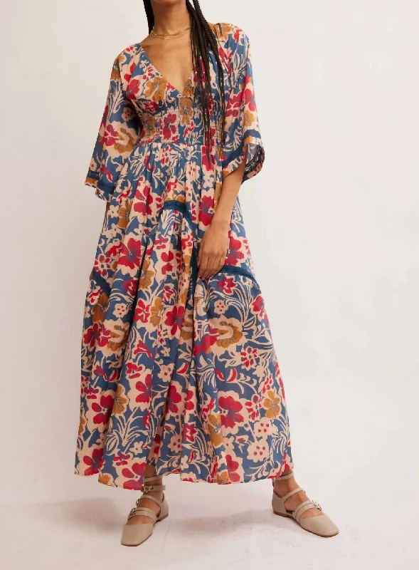 Mega Deal Printed Dixie Maxi Dress In Vintage Indigo Combo