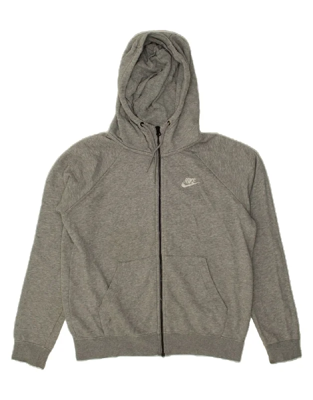 Exclusive Savings NIKE Womens Zip Hoodie Sweater UK 10 Small Grey Cotton