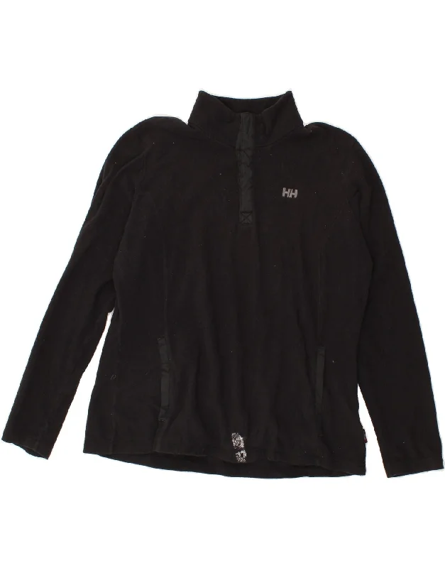 The Best Prices HELLY HANSEN Womens Button Neck Fleece Jumper UK 18 XL Black Polyester