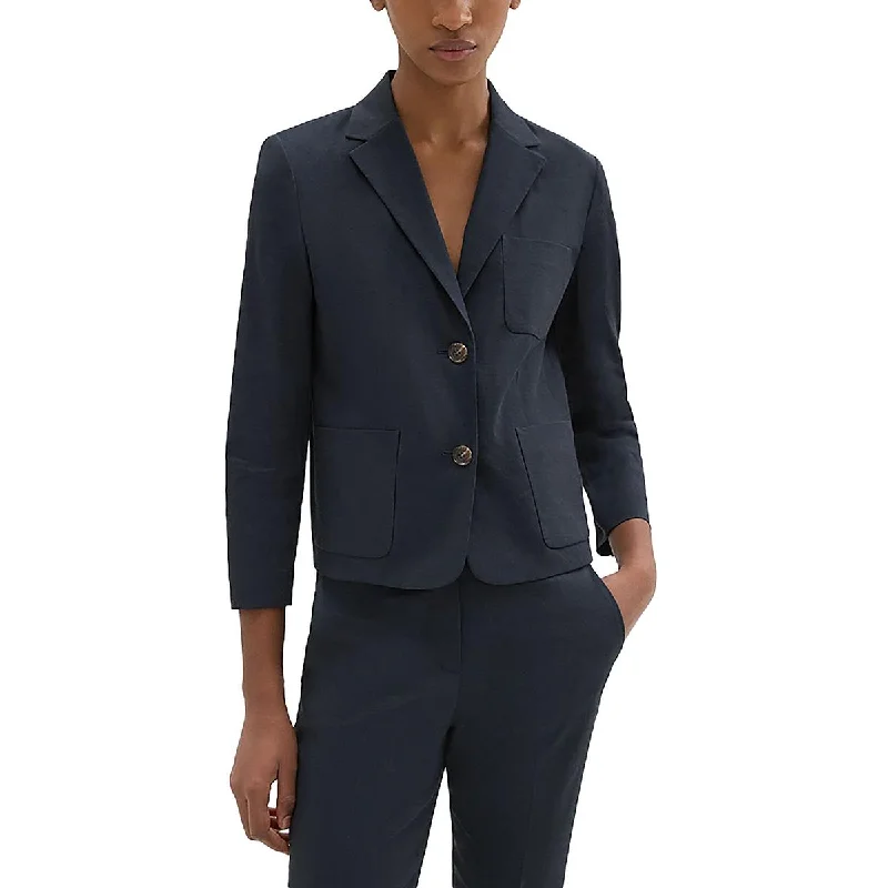 Price Meltdown Womens Shoulder Pads Split Cuff Sleeve Two-Button Blazer