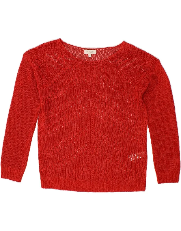 Reduced Prices MONSOON Womens Boat Neck Jumper Sweater UK 14 Medium Red Acrylic