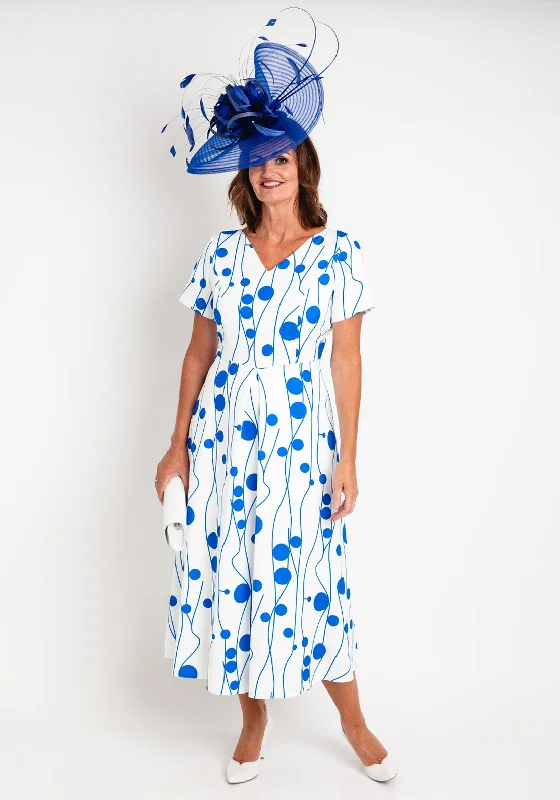 Stock Clearance Cassandra Agatha Dual Print A-line Maxi Dress, Blue & White
