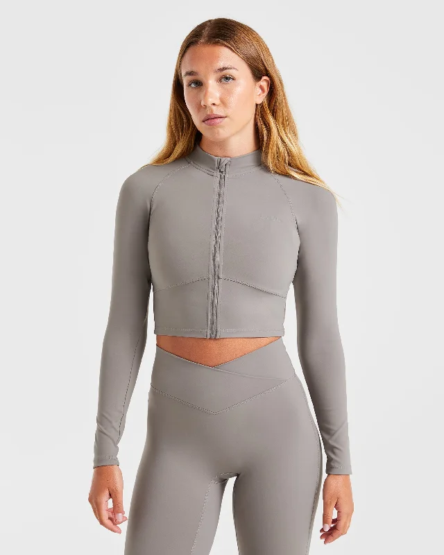 Lowest Price Sculpt Wrap Zip Up Jacket - Smoke Grey