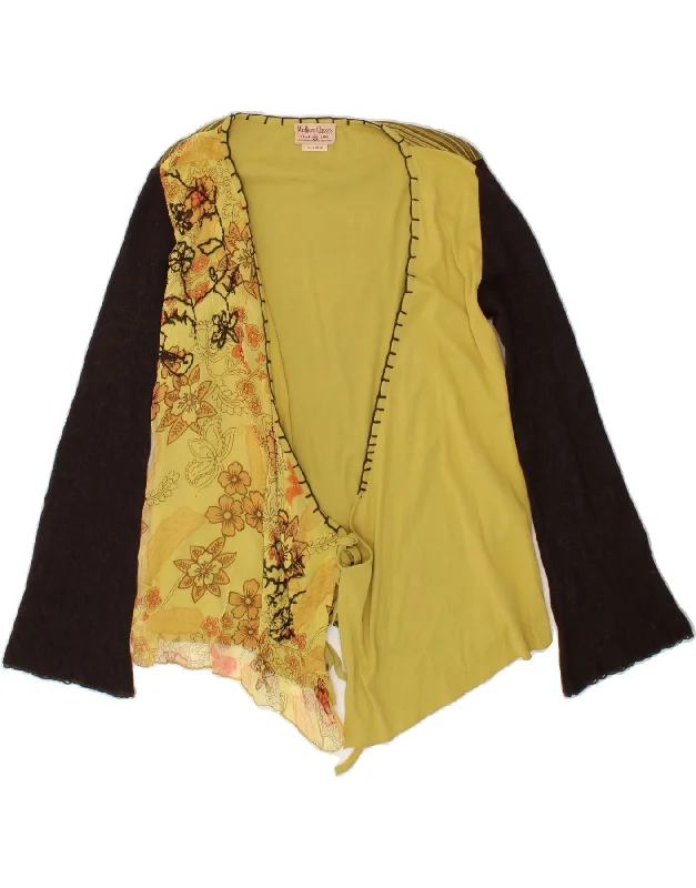 Value Deals MARLBORO CLASSICS Womens Cardigan Top UK 20 2XL Yellow Floral