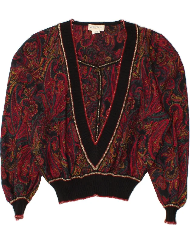 Final Markdown VINTAGE Womens V-Neck Jumper Sweater UK 16 Large Multicoloured Paisley Final Markdown VINTAGE Womens V-Neck Jumper Sweater UK 16 Large Multicoloured Paisley