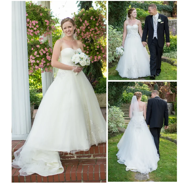 Buy More, Save More Oleg Cassini  Tulle Ball Gown with Lace Appliques / CKP421