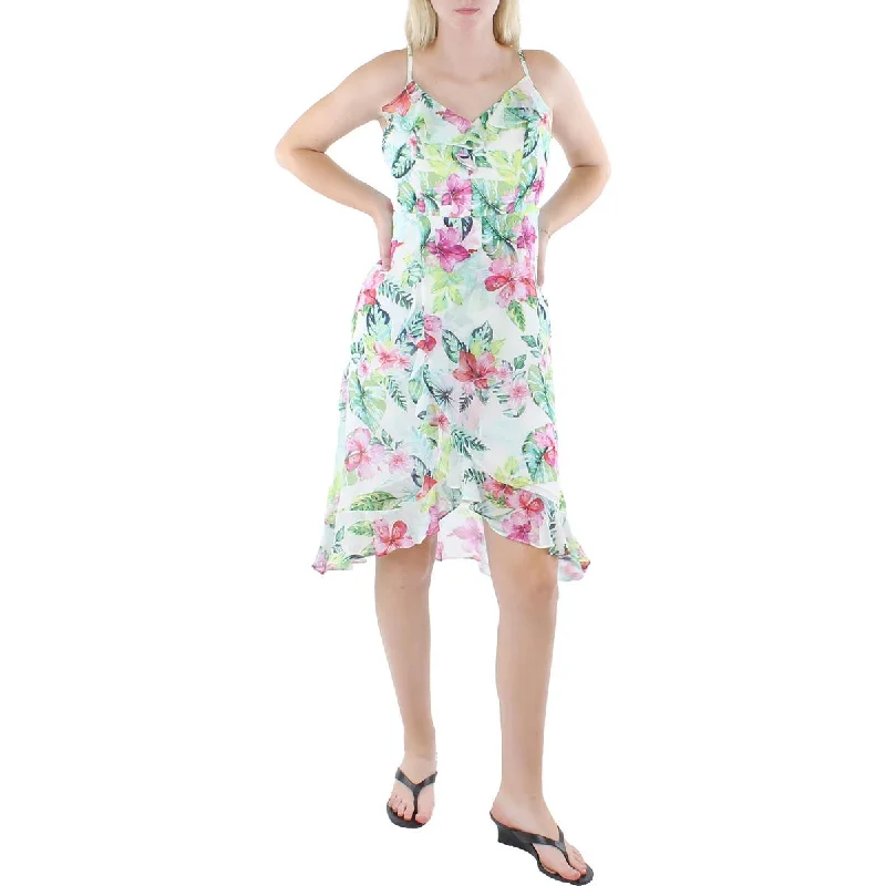 Reduced Prices Womens Ruffled Midi Cocktail and Party Dress