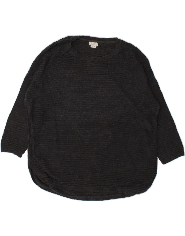Stock Clearance FAT FACE Womens Oversized Crew Neck Jumper Sweater UK 16 Lareg Black
