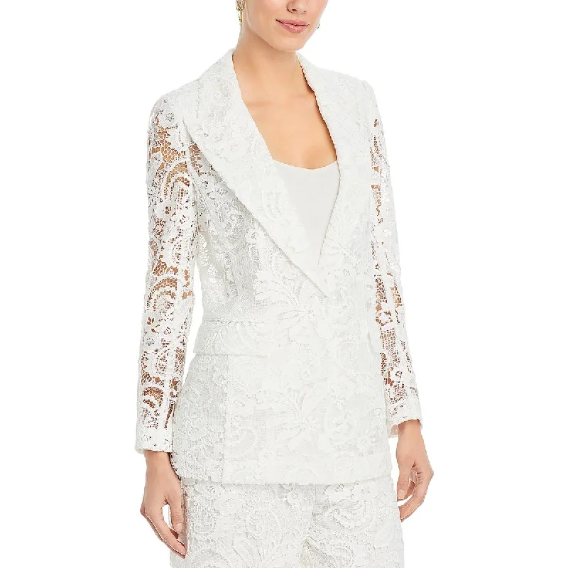 Weekend Deal Womens Lace Long Sleeve One-Button Blazer