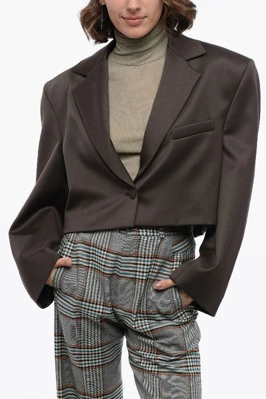 Quick Sale Magda Butrym Cool Wool Cropped Blazer With Oversized Fit 38 Italian Size