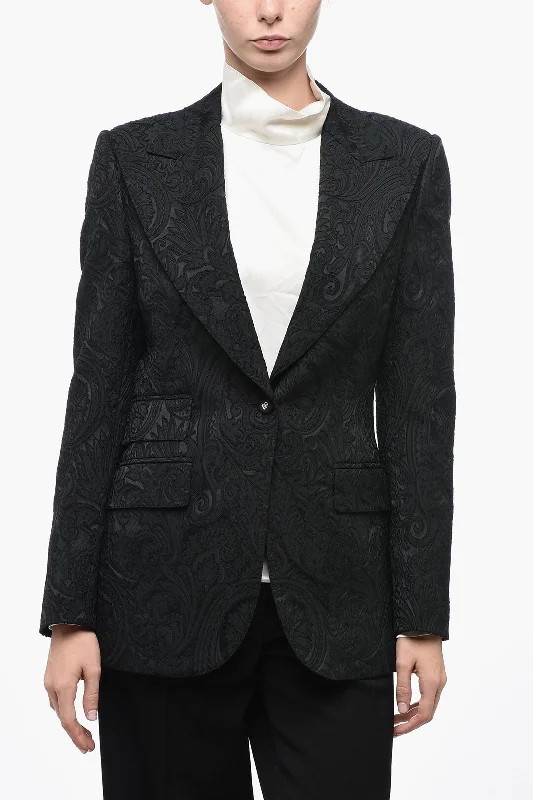 Epic Deals Dolce & Gabbana Single-Breasted Jacquard Blazer With Peak Lapel 38 Italian Size Epic Deals Dolce & Gabbana Single-Breasted Jacquard Blazer With Peak Lapel 38 Italian Size