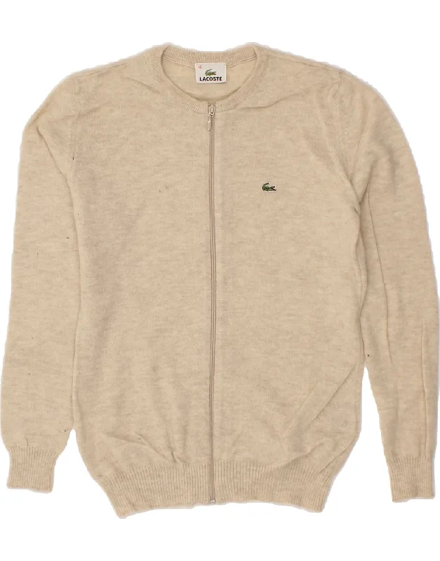 Markdowns LACOSTE Womens Cardigan Sweater Size 40 Medium Beige New Wool