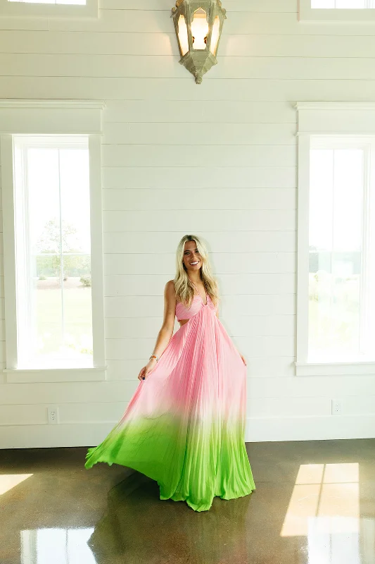 Unmissable Offer Kennedy Maxi Dress - Pink/Lime