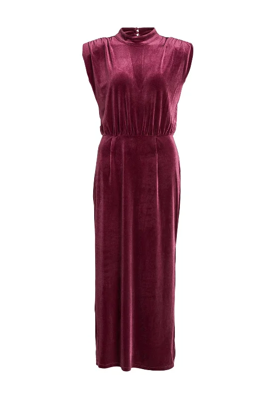Exclusive Offers Vila Emily High Neck Velour Maxi Dress, Winter Bloom