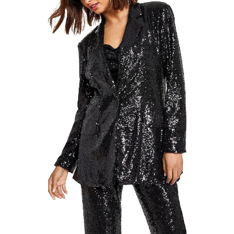 Epic Deals Juniors Womens Embellished Pocket One-Button Blazer