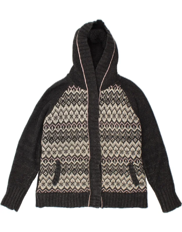 Instant Discount FAT FACE Womens Hooded Cardigan Sweater UK 16 Large Black Fair Isle Cotton Instant Discount FAT FACE Womens Hooded Cardigan Sweater UK 16 Large Black Fair Isle Cotton