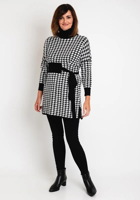 Bargain Blast Serafina Collection Houndstooth Mini Jumper Dress, Black & White