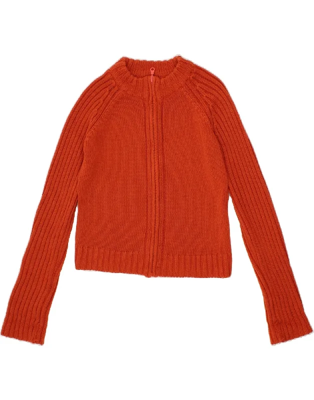 Epic Deals VINTAGE Womens Crop Cardigan Sweater UK 12 Medium Orange Acrylic