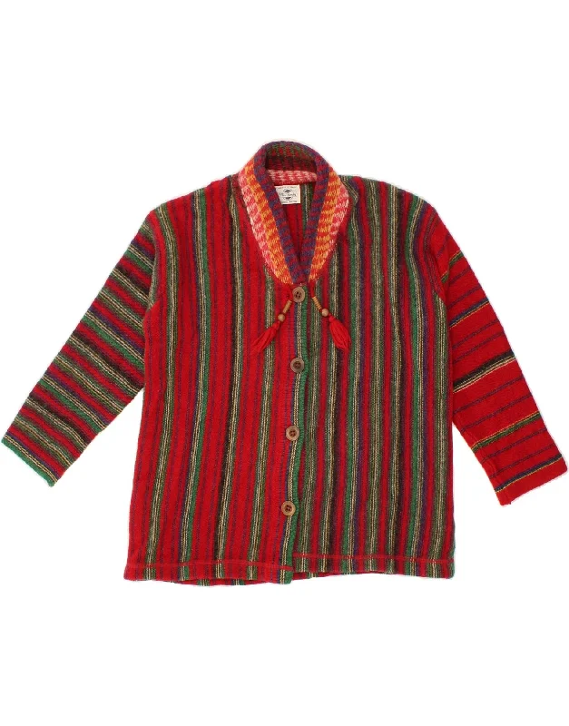 Flash Deals BENETTON Womens Blue Family Cardigan Sweater UK 14 Large Red Striped