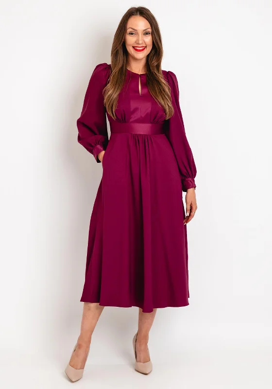 Incredible Offers Closet London Cutout Detail A-Line Midi Dress, Wine