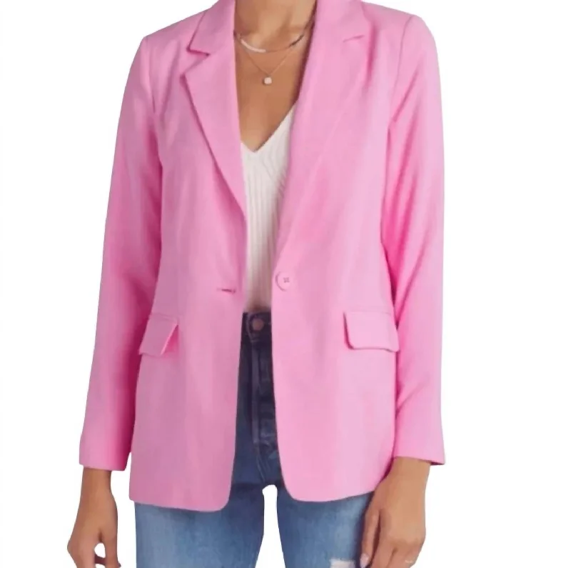 Price Drop Carmen Long Sleeve Loose Blazer In Bon Bon