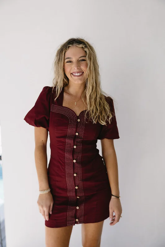 Price Cut Harper Mini Dress - Burgundy
