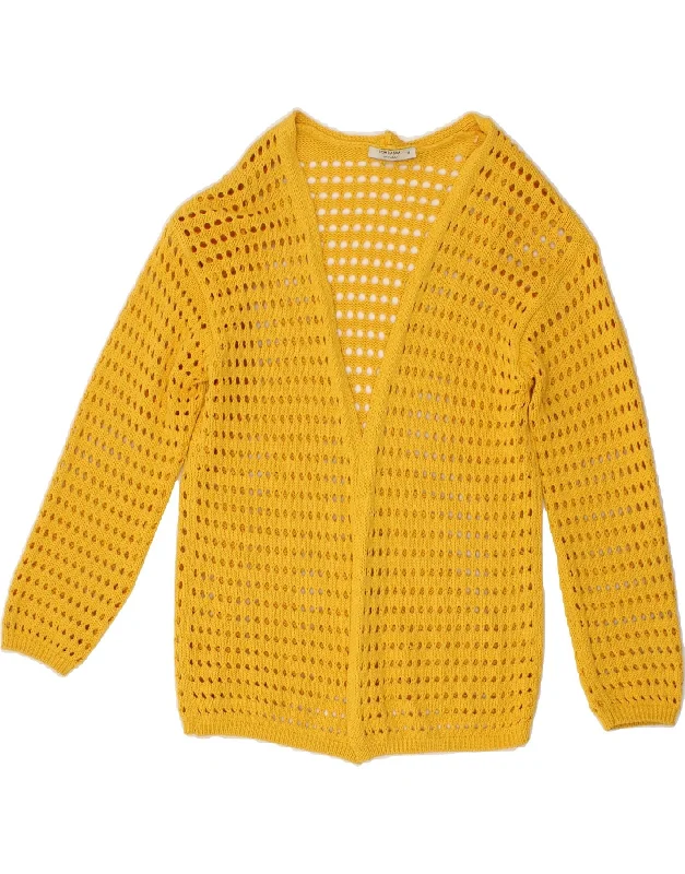 Limited Availability VINTAGE Womens Cardigan Sweater UK 12 Medium Yellow Cotton
