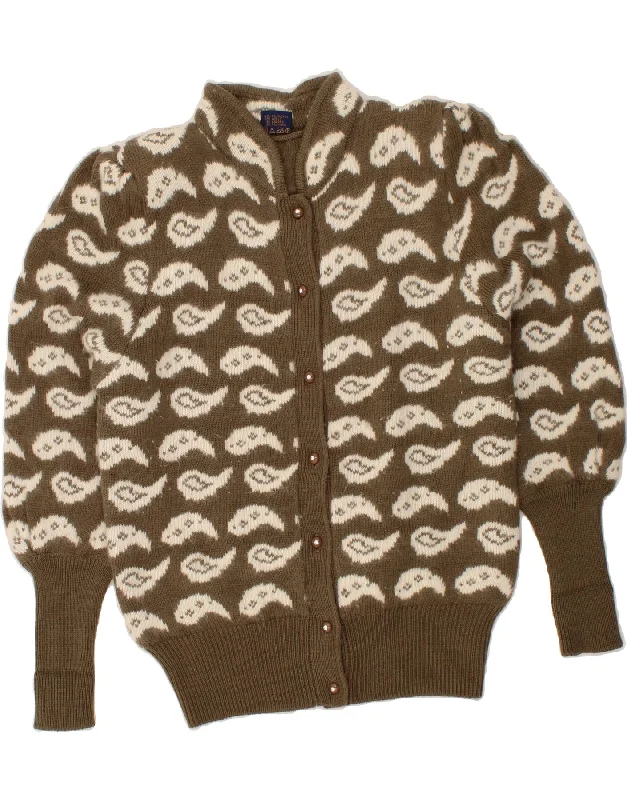 Major Savings YOUR SIXTH SENSE Womens Cardigan Sweater EU 36/38 Small Khaki Paisley