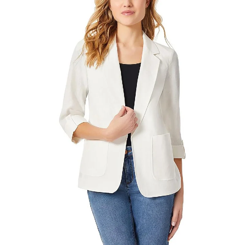 Mega Sale Womens Shoulder Pads Long Sleeve Open-Front Blazer