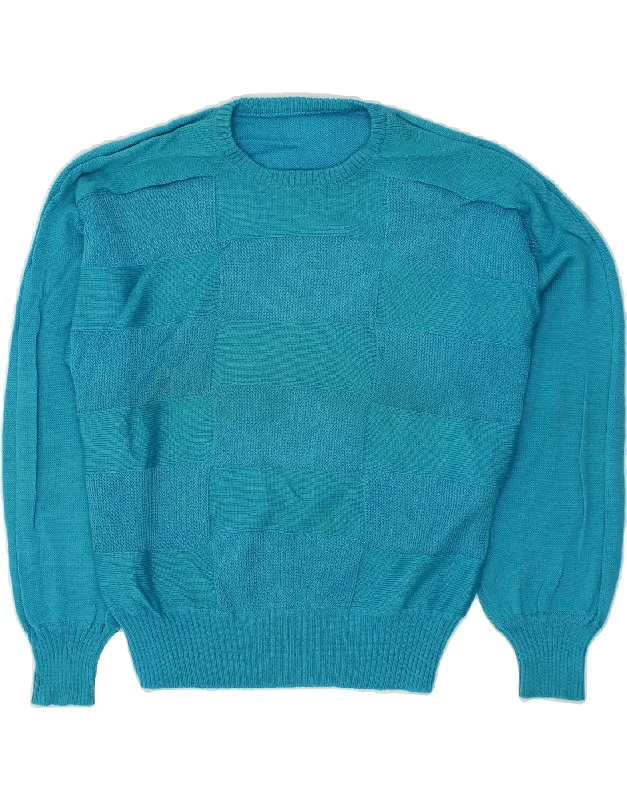 Major Savings VINTAGE Womens Oversized Crew Neck Jumper Sweater UK 18 XL Blue