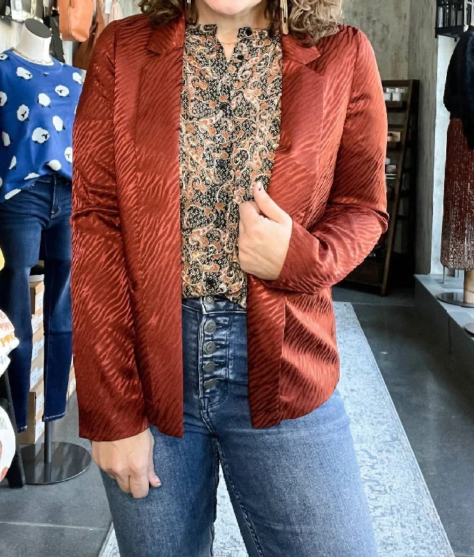 Savings Bonanza Ryder Satin Blazer In Rust