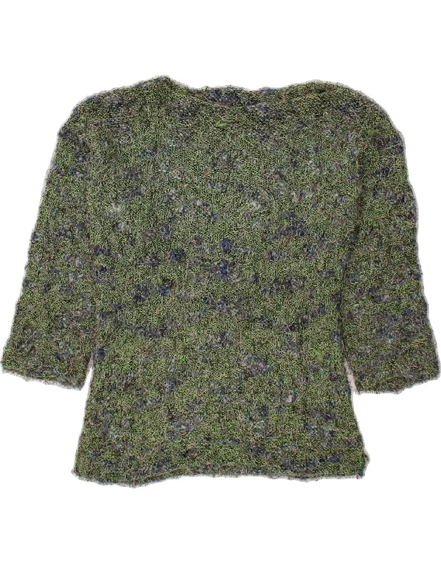 Great Deals VINTAGE Womens Boat Neck Jumper Sweater UK 14 Medium Green