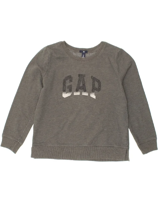 Final Clearance GAP Womens Graphic Sweatshirt Jumper UK 14 Large Grey Cotton