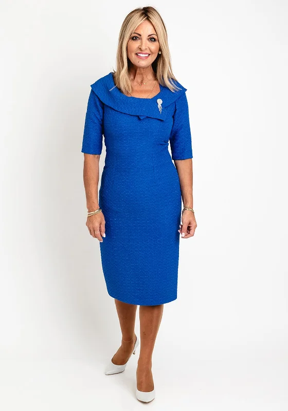 Stock Clearance Casandra Madi Textured Pencil Midi Dress, Royal Blue