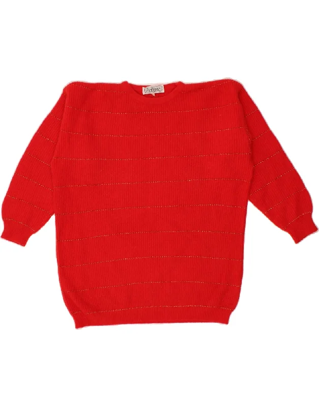 Big Discounts VINTAGE Womens Batwing Crew Neck Jumper Sweater UK 16 Large Red Striped Big Discounts VINTAGE Womens Batwing Crew Neck Jumper Sweater UK 16 Large Red Striped