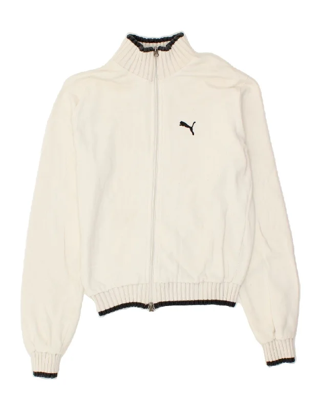 Value Deals PUMA Womens Cardigan Sweater UK 16 Large White Cotton