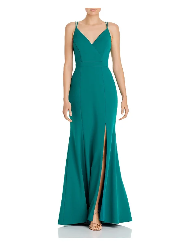 Overstock AQUA FORMAL Womens Zippered Spaghetti Strap Surplice Neckline Full-Length Evening Gown Dress Overstock AQUA FORMAL Womens Zippered Spaghetti Strap Surplice Neckline Full-Length Evening Gown Dress
