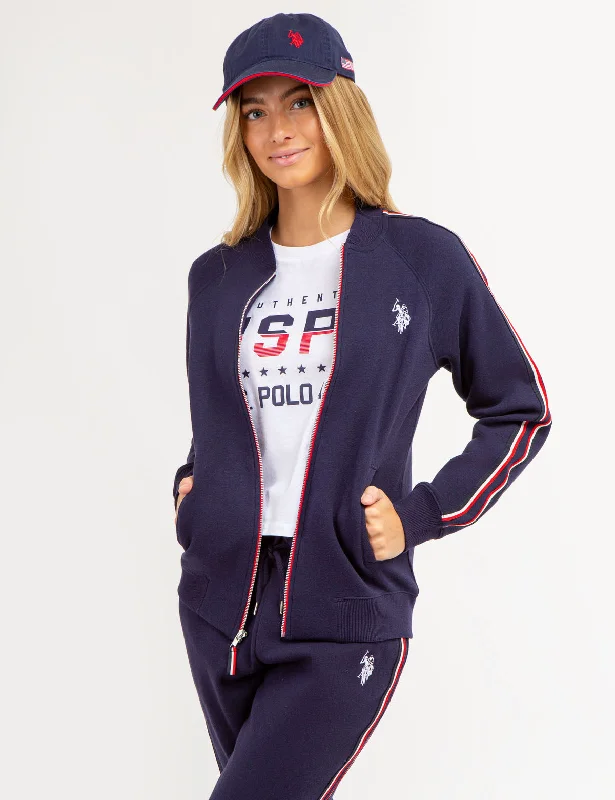 Online Exclusive FULL ZIP SIGNATURE STRIPE BOMBER