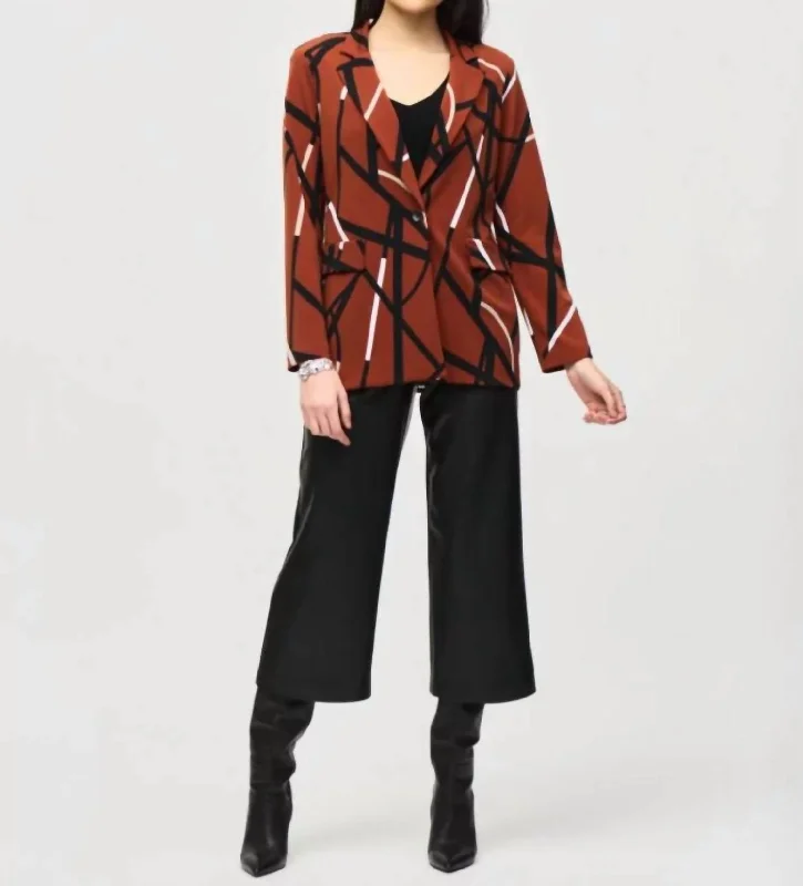 Instant Discount Business Notched Blazer In Cinnamon
