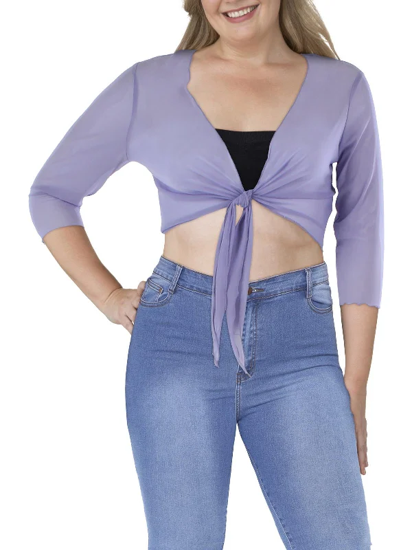 Stock Up and Save Petites Womens Open Front Drapey Bolero