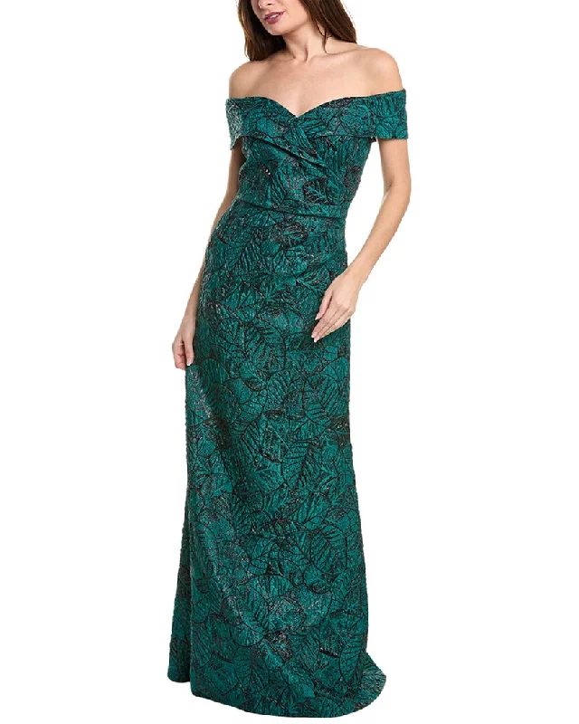 Best Bargains Teri Jon by Rickie Freeman Metallic Jacquard Gown
