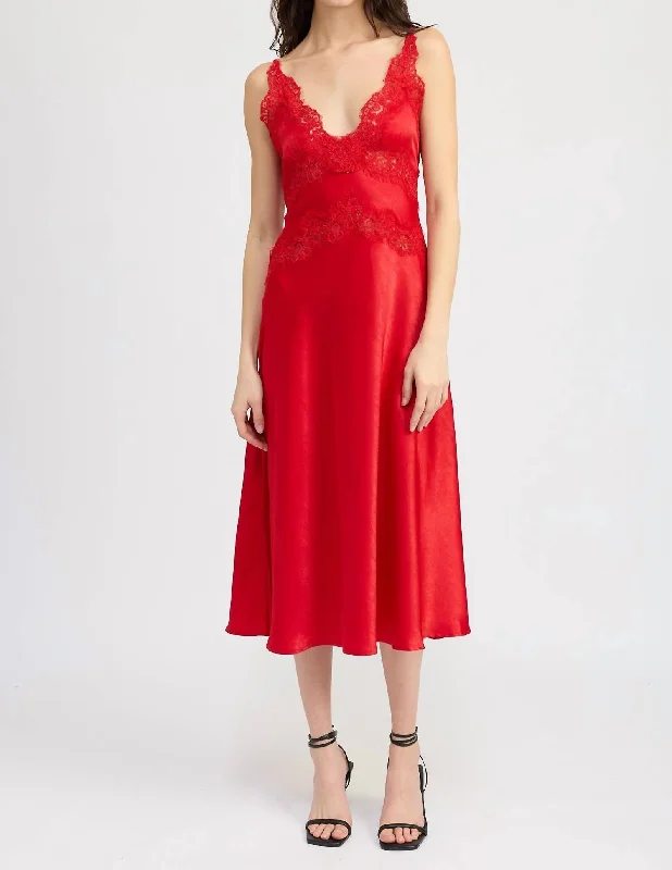 Amazing Deals Frankie Midi Dress In Red